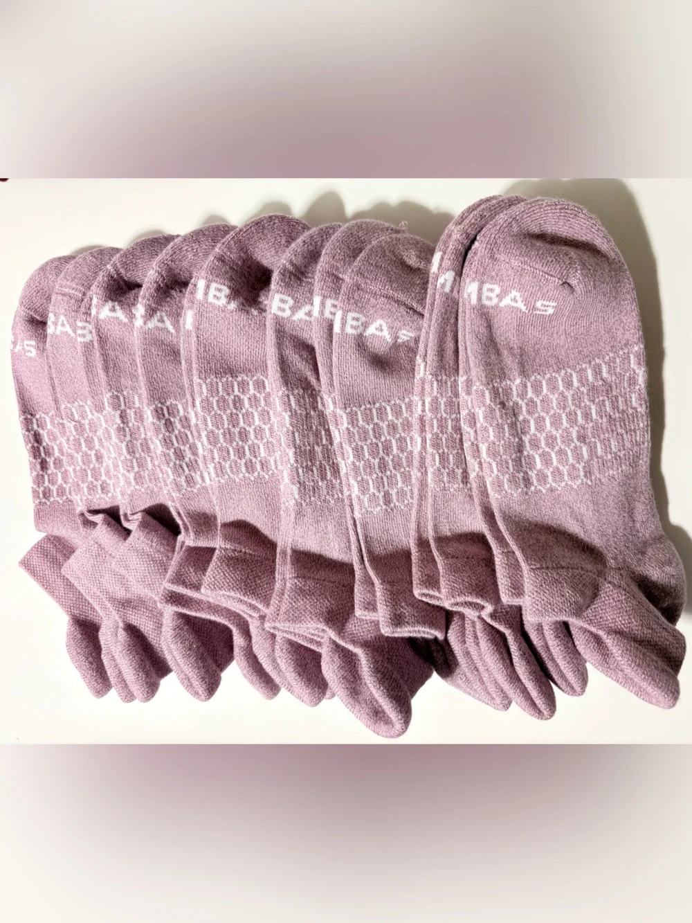 Bombas 10 Pack Mauve Purple Cushioned Ankle Socks Size M
